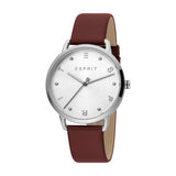 Esprit Ladies Watch Brown Leather Strap Stainless Steel Case & White Dial