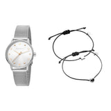 Esprit Ladies WatchÂ Silver Color Mesh Bracelet With White Dial Set With Accessories - Blue Salon
