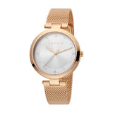 Esprit Ladies Watch Rose Gold Mesh Bracelet Stainless Steel Case & White Dial