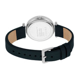 Esprit Ladies Watch Blue Leather Strap Silver Color Case With Stone White Dial - Blue Salon