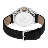 Esprit Men's Chronograph Watch BlackÂ Leather & White Dial With Date - Blue Salon