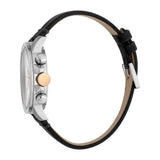 Esprit Men's Chronograph Watch BlackÂ Leather & White Dial With Date - Blue Salon