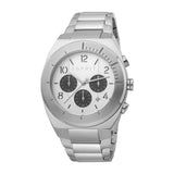Esprit Men's Chronograph Watch Silver Color Ss Bracelet White Dial With Date