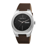 Esprit Men's Watch Brown Leather Strap With Black Dial &Day Date