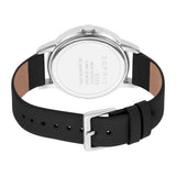 Esprit Ladies Watch Black Leather Strap White Dial With Stone & Date - Blue Salon