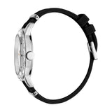 Esprit Ladies Watch Black Rubber Strap Silver Color Case & White Dial