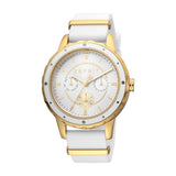 Esprit Ladies Watch White Rubber Strap Gold Case & White Dial