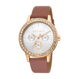 Esprit Ladies Watch Leather Oldrose Strap With Stone White Dial - Blue Salon