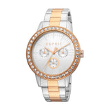 Esprit Ladies Watch With Stone & Multi Function Silver Color Dial