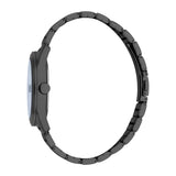 ESPRIT Men's Gun Color Watch with Dark Blue Dial and Metal Bracelet