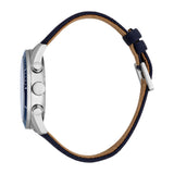 ESPRIT Men's Chronograph Watch with Silver Color Case and Dark Blue Dial, Dark Blue Nylon Strap, 10 ATM