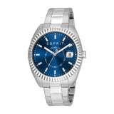 ESPRIT Men's Silver Color Watch with Dark Blue Dial and Date Function