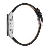 ESPRIT Men's Two Tone Silver & Black Color Watch with Chronograph Function and Leather Strap
