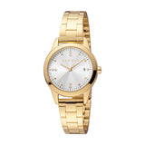 ESPRIT Women's Gold Color Watch with Silver Dial and Date Function