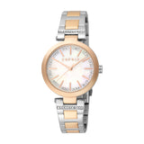 ESPRIT Women's Watch, Two Tone Silver & Rose Gold Color Case & Bracelet, White MOP Dial
