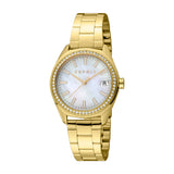 ESPRIT Women's Gold Watch with White MOP Dial and Date Display