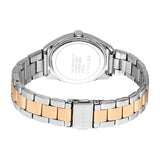 ESPRIT Women's Two Tone Silver & Rose Gold Watch with Dark Blue Dial and Metal Bracelet