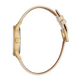 ESPRIT Women's Glitter Dial Gold Watch with Beige Leather Strap