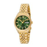 ESPRIT Women's Gold Color Watch with Dark Green Dial and Metal Bracelet