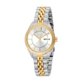 ESPRIT Women's Watch Two Tone Silver & Gold Color Case Silver Dial Two Tone Silver & Gold Color Metal Bracelet