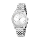 ESPRIT Women's Watch, Silver Color Case, Silver Dial, Stainless Steel Metal Bracelet, 3 Hands, 5 ATM