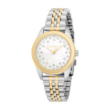 ESPRIT Women's Two Tone Silver & Gold Color Watch with White MOP Dial and Metal Bracelet