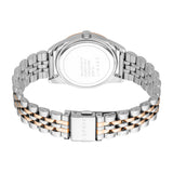 ESPRIT Women's Two Tone Silver & Rose Gold Color Watch with Silver Dial and Metal Bracelet