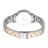 ESPRIT Women's Watch Two Tone Silver & Rose Gold Color Case Silver Dial Two Tone Silver & Rose Gold Color Metal Bracelet