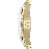 Fossil Scarlette Mini Green Dial Fixed Bezel Gold Tone Ladies Watch