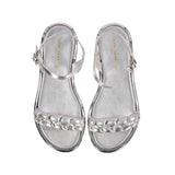 Elie Saab Kids Gilr's Silver Sandals