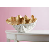 Ethan Allen Large Gold Leafed Clam Shell