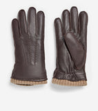 Cole Haan GRANDSERIES Leather Knit Cuff GlovMens Fashion