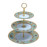 Falken Porzellan Constanza Vienna Cake Stand Deladon Gold - Blue Salon