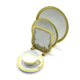Falken Porzellan Maxim Square - Lilliet Gold - Dinner Set 95 Pcs