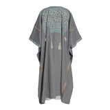 Fahm Dress & Abaya White and Multi-color Set, Free Size