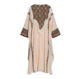 Fahm Dress & Abaya Cream and Printed Set, Free Size