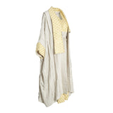Fahm Beige/Yellow Dress & Abaya Set, Free Size