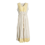 Fahm Beige/Yellow Dress & Abaya Set, Free Size