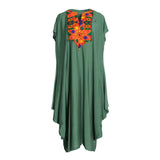 Fahm Women's Green Dress & Abaya (Set) Free Size