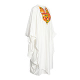Fahm Women's White  Dress & Abaya (Set) Free Size