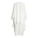 Fahm Women's White  Dress & Abaya (Set) Free Size