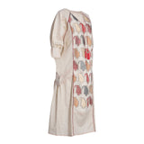 Fahm Women's Beige Printed Dress, Free Size