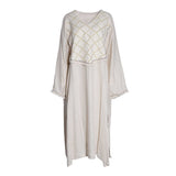 Fahm Women's Beige Dress, Free Size