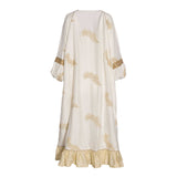 Fahm Women's Off-white/Purple Dress, Free Size