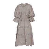 Fahm Women's Brown Dress, Free Size