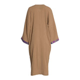 Fahm Women's Brown & Printed Dress, Free Size