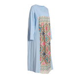 Fahm Women's Blue Floral Dress, Free Size