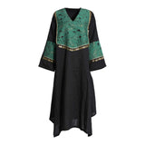 Fahm Women's Black/Green Dress, Free Size
