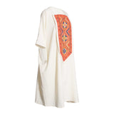 Fahm Women's Beige & Printed Dress, Free Size