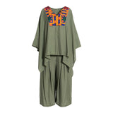 Fahm Women's Green Blouse & Pant Set, Free Size